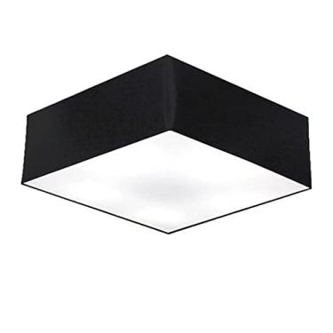 Imagem de Plafon Painel Sobrepor Quadrado Cúpula Tecido 15/70x70, Vivare Iluminação, Plafon3056 PR, Preto, Grande