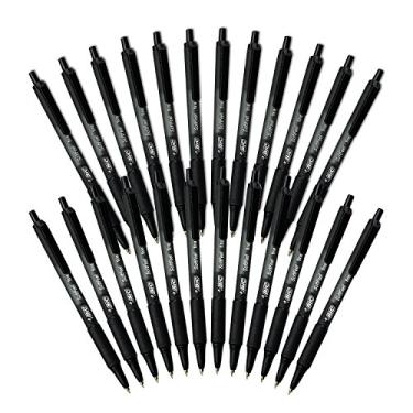 Imagem de BIC Caneta esferográfica retrátil de toque macio, ponta fina, tinta preta (24 unidades, preta, ponta fina)