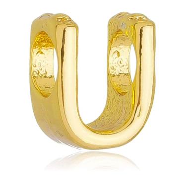 Imagem de Berloque Letra U Separador Pandora Banhado a Ouro 18k - Premium