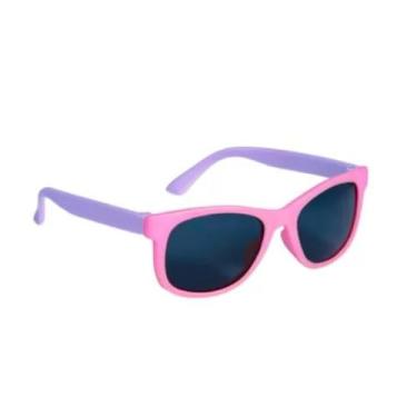Imagem de Óculos De Sol Infantil Flexível Polarizado Unissex Criança Dobrável Com Proteção UV400 Cores Azul Amarelo Vermelho Rosa Preto Cinza (ROSA E ROXO)
