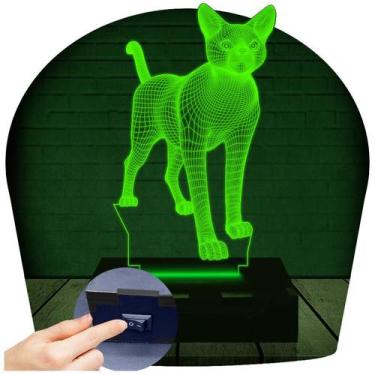 Imagem de Luminária Led 3D Gato Abajur 1 - 3D Fantasy