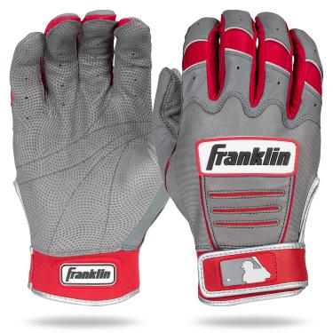 Imagem de Franklin Sports Luvas de beisebol MLB CFX Pro - Cinza/Vermelha - Adulto GG