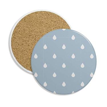Imagem de Porta-copos de cerâmica com estampa de nuvens e gotas de chuva, suporte para caneca, pedra absorvente para bebidas, presente de 2 peças