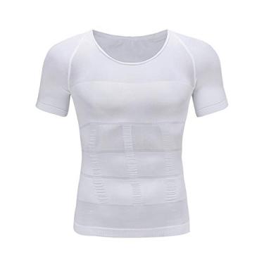 Imagem de Camiseta íntima masculina para academia fitness leve modelagem corporal lingerie corporal forma atlética lipoaspiração lingerie corporal