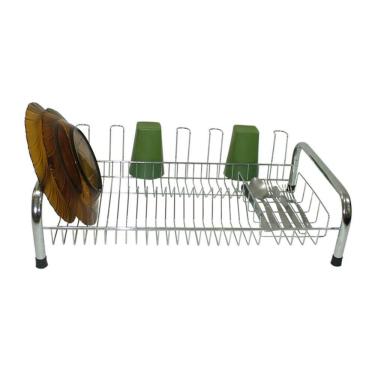 Imagem de Escorredor De Louça 20 Pratos 7 Copos e Porta Talheres em Aço - Cama Luxo