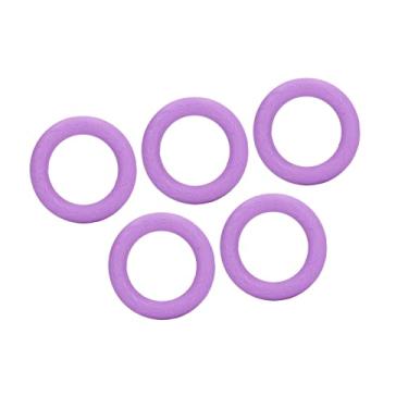 Imagem de Pulseira de Dentição de Silicone, 5 Peças de Anel de Dentição de Massagem Macia Elástica para Sala de Estar de bebê (Roxo Médio)