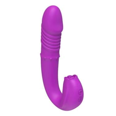 Imagem de Vibrador Feminino Telescópico Estimulação Dupla Clitóris e Ponto G 010 Velocidades Brinquedos Sexuais