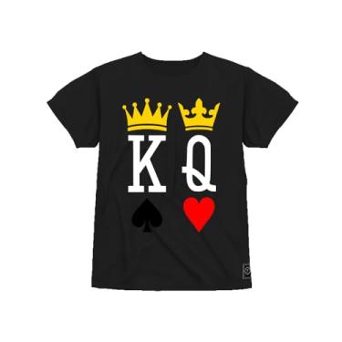 Imagem de Camiseta Infantil Algodão Estampada Premium Rei Rainha Preto 12