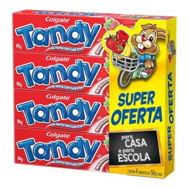 Imagem de Creme Dental Infantil Colgate Tandy Morangostoso 4un de 50g