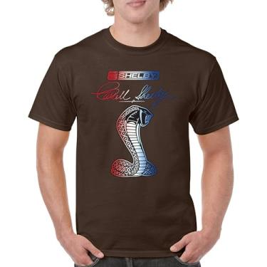 Imagem de Camiseta masculina Shelby Cobra American Classic Muscle Car Mustang GT500 GT350 Racing Performance Powered by Ford, Marrom, 3G