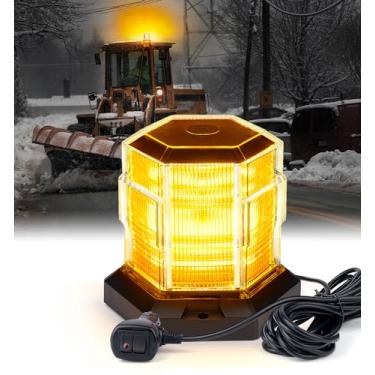 Imagem de LUMENIX 72 luzes de LED estroboscópicas de luz de emergência intermitentes no telhado com magnético para veículos de construção, empilhadeira, limpa-neve, caminhões de patrulha de segurança, carros de