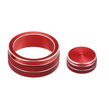 Imagem de A ABSOPRO Capa de botão de controle multimídia para console central de carro para Infiniti Q50 QX50 Q60 vermelho (conjunto de 2)