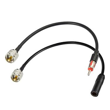 Imagem de Eightwood Kit adaptador PL259 para AM/FM (pacote com 2), PL259 UHF macho para plugue DIN macho/fêmea RG58 cabo coaxial 30,5 cm para antena scanner receptor de rádio CB