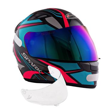 Imagem de Capacete Feminino Ebf Tiffany Sportivo Mais Viseira Camaleão
