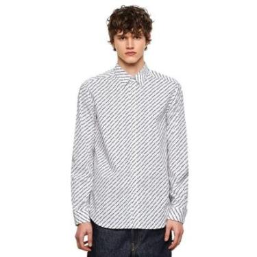 Imagem de Camisa Diesel Masculina S-Riley-KA-B Logo Branca-Masculino