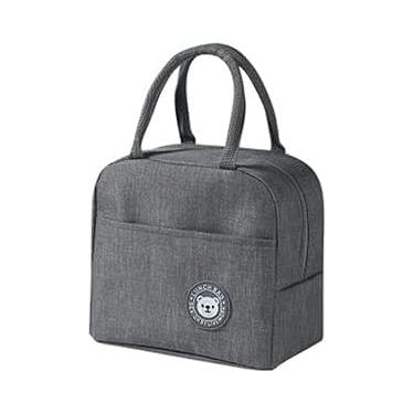 Imagem de Bolsa Térmica Fitness Marmita Viagem Nécessaire Academia Reutilizável Masculina Feminina Prova de Vazamentos Cores: Azul Vinho Preta (Cinza)