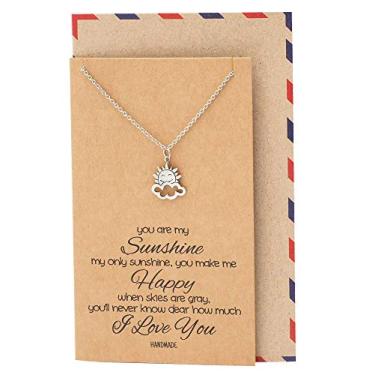 Imagem de quan jewelry Colar Ray of Optimism Sunshine, Sunny Day Cloud Surya Happiness Charm, New Beginnings I Love You, You're My Sunshine Positivity & Good Vibes - Feito à mão