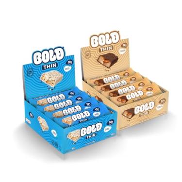 Imagem de BOLD Snacks barra de proteína - KIT Thin Cookies e Cream + Thin Caramelo e Amendoim (2 Caixas C/ 12 unid.)