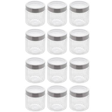 Imagem de Conjunto 12 Potes de Vidro com Tampa Inox 870ml cada Lyor Sydney Biscoito Condimento
