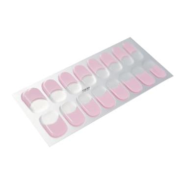 Imagem de shamjina Tiras de unhas de gel semi curadas, arte de unha, presentes para mulheres, salão de beleza, decoração de unhas, adesivos de gel, decalques, ROSA