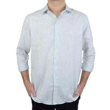 Imagem de Camisa Social Masculina Ogochi ML Slim Verde Claro - 0014-Masculino