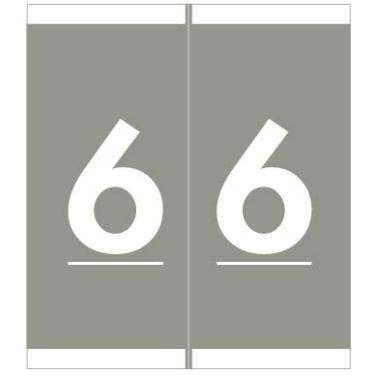 Imagem de Doctor Stuff - File Folder Labels, Number 6, BARKLEY FNAVM Match - AVNM Series Chart Stickers, Gray, 1-11/16 x 1-1/2", #6, 500/Roll