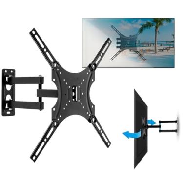 Imagem de Suporte TV Articulado Parede 14" a 55" – Ajuste de Ângulo, Braço Duplo Reforçado, Suporta Peso, Padrão Universal, Inclinação, Giratório, Instalação Fácil para Sala Quarto Escritório