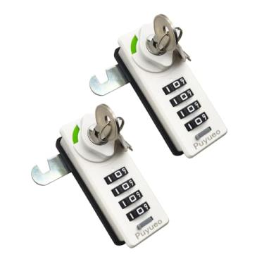 Imagem de Puyueo Fechadura de armário combinada, fechadura de combinação Puyueo de 4 dígitos para armário, cadeado de código mecânico para caixa de ferramentas, bloqueio de senha redefinível com chaves