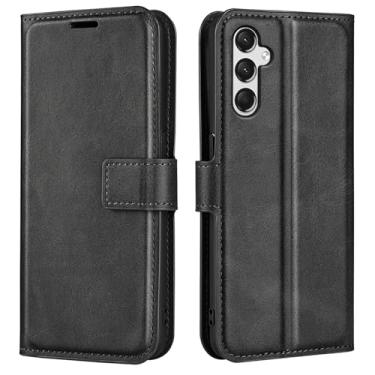 Imagem de Capa flip para Samsung A25 carteira de couro PU capa protetora magnética para celular Samsung Galaxy A25 5G A256 Folio Book Cover com suporte (preto)
