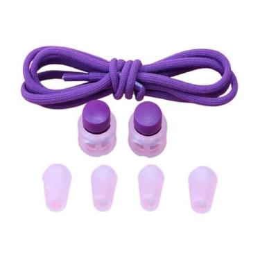 Imagem de No Tie Shoelaces Rubber Band For Shoes Round Elastic Laces Sneakers Lazy Sport Laces Without Binding Shoestrings(PURPLE)