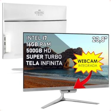 Imagem de Computador All In One Intel Core i7 23,8" Full HD 16GB HD 500GB 4 Núcleos Super Turbo Hdmi Strong Tech