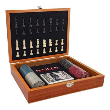 Imagem de Kit Tabuleiro de Xadrez Com Baralho De Poker