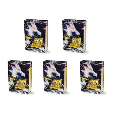 Imagem de 5 Packs Dragon Shield Classic Mini Japanese Clear 60 ct Card Sleeves Value Bundle!