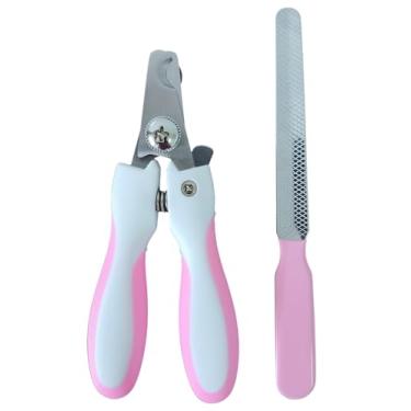 Imagem de Alicate Cortador de Unhas para Pets cão gato, Conjunto com Lixa (Rosa)