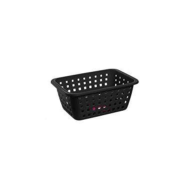 Imagem de Ordene - Conjunto com 4 Cestos Plástico Organizador Médio de 3 Litros, Cor Preta, Linha Log