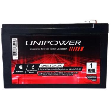 Imagem de Bateria Selada Unipower  12V 7,2ah Vrla - Alarme, Nobreak