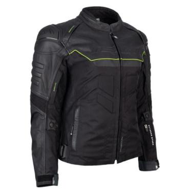 Imagem de Jaqueta Texx Falcon V2 Fem Ld Preto Verde, 4G - 3XL