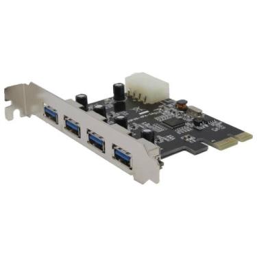 Imagem de Placa Controladora Pci-E X1 Usb 3.0 (5gbps) Com 4 Portas - Exbom
