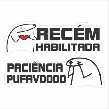 Imagem de Kit Adesivos Recém Habilitada Paciência Pufavo - Meme Flork - Fixa Per