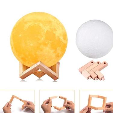 Imagem de Luminária Lua Cheia 3D com Umidificador Aromatizador USB Prático - BEL