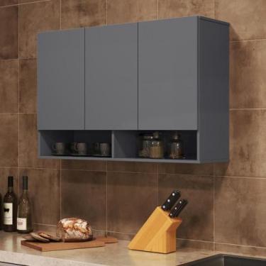 Imagem de Estante Estrela 03 portas Cinza - Mais de Casa