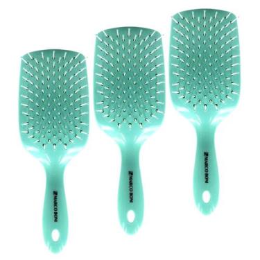 Imagem de Kit 3 Escovas De Cabelo Linha Crush Colors Grande Marco Boni, Verde