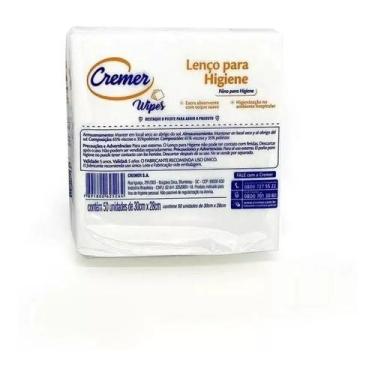 Imagem de Lenço Para Banho Higiene Wipes Não Tecido Cremer Pacote Com 50 Unidade