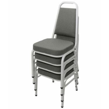 Imagem de Kit com 4 Cadeiras Empilháveis Linha Hotel Plus Cinza - Design Office 