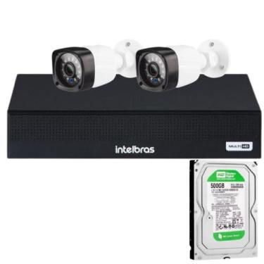 Imagem de Kit 2 Câmeras Full HD 1080p + DVR Intelbras MHDX 3004-C c/HD 500gb