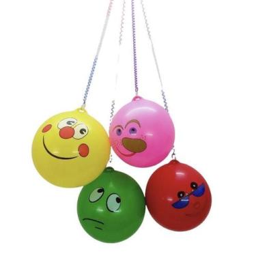 Imagem de Kit 3 Bolas Vinil Com Cordão Molinha Esticador Colorida - Jelly