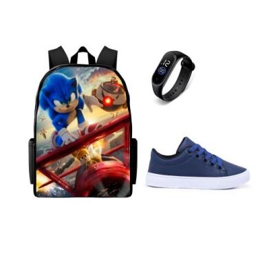 Imagem de Mochila Escolar Lançamento Mais tenis E Relogio Conjunto Versatil - Ka
