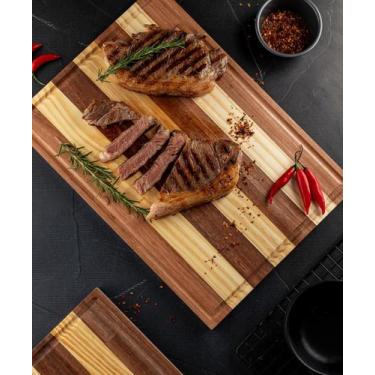 Imagem de Kit 2 Tábuas de Corte de Carne de 45cm e 35cm Churrasco - Móveis C.