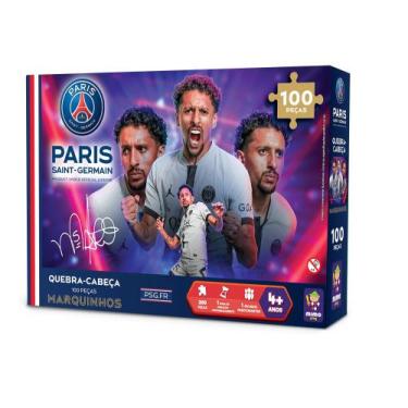 Imagem de Quebra Cabeça Colecionável PSG - Marquinhos 100 peças - TCS