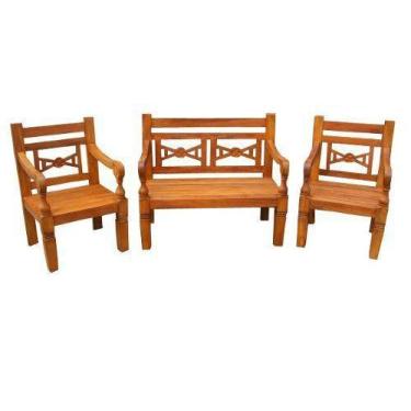 Imagem de Jogo De Bancos Namoradeira Atrative Em Madeira De Demolição - Cód 1039